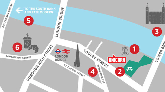 Illustrated map of local area with key landmarks